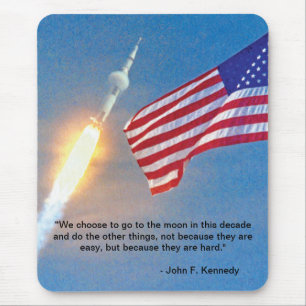 Apollo 11 launch with American Flag Mouse Pad