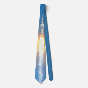 Apollo 11 launch with American Flag Tie