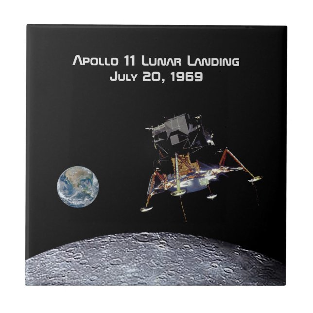 Apollo 11 Lunar Landing Ceramic Tile (Front)