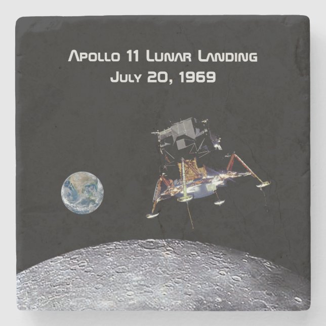 Apollo 11 Lunar Landing Stone Coaster (Front)