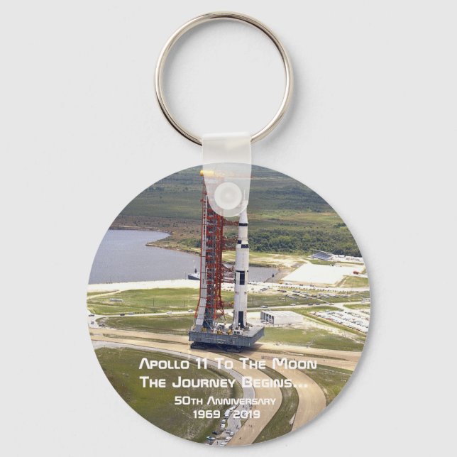 Apollo 11 Mission to the Moon Anniversary Key Ring (Front)