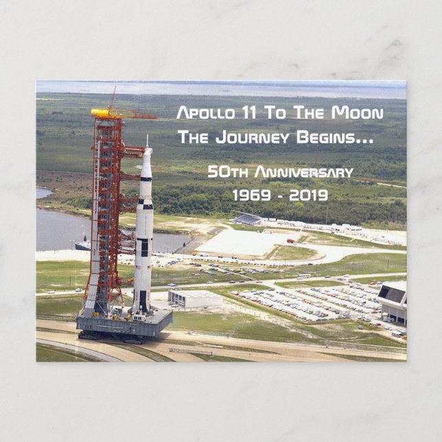 Apollo 11 Mission to the Moon Anniversary Postcard (Front)