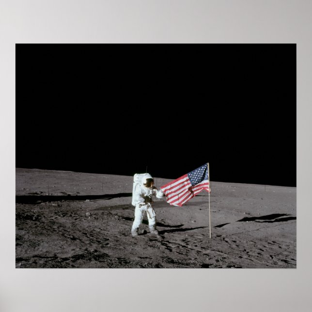 Apollo 12 Astronaut on the Moon Poster (Front)