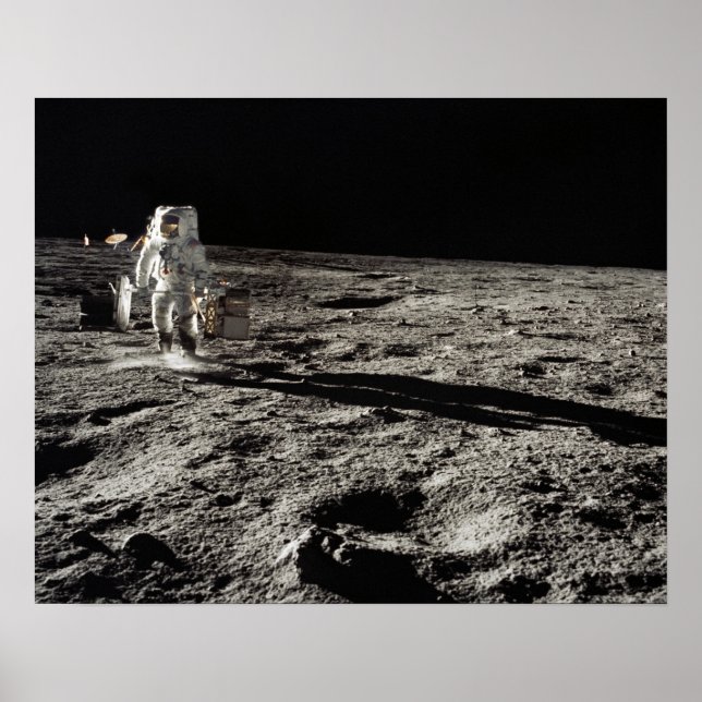 Apollo 12 Astronaut on the Moon Poster (Front)
