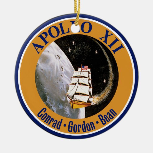 Apollo 12 Mission Patch Logo Ceramic Ornament (Front)