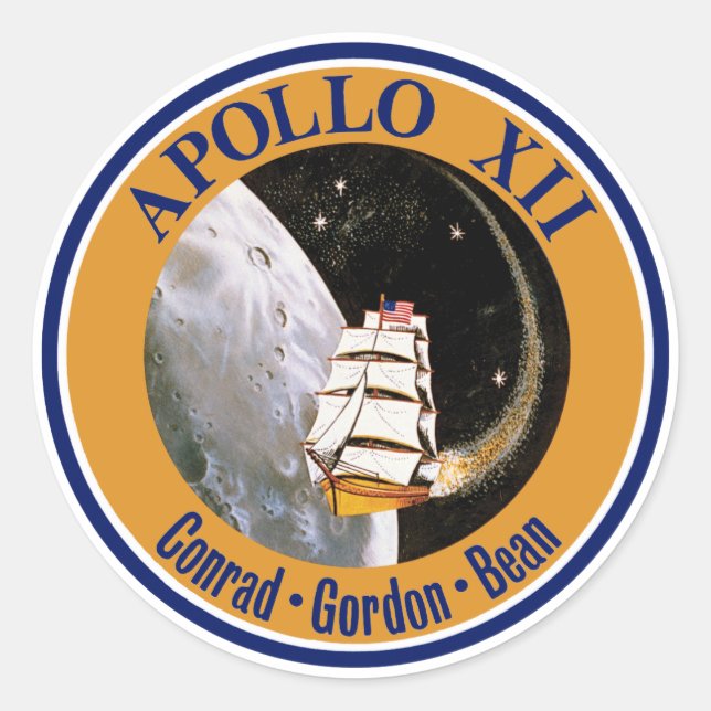 Apollo 12 Mission Patch Logo Classic Round Sticker (Front)
