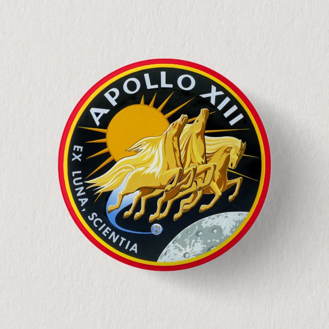 Apollo 13-insignia  3 cm round badge (Front)