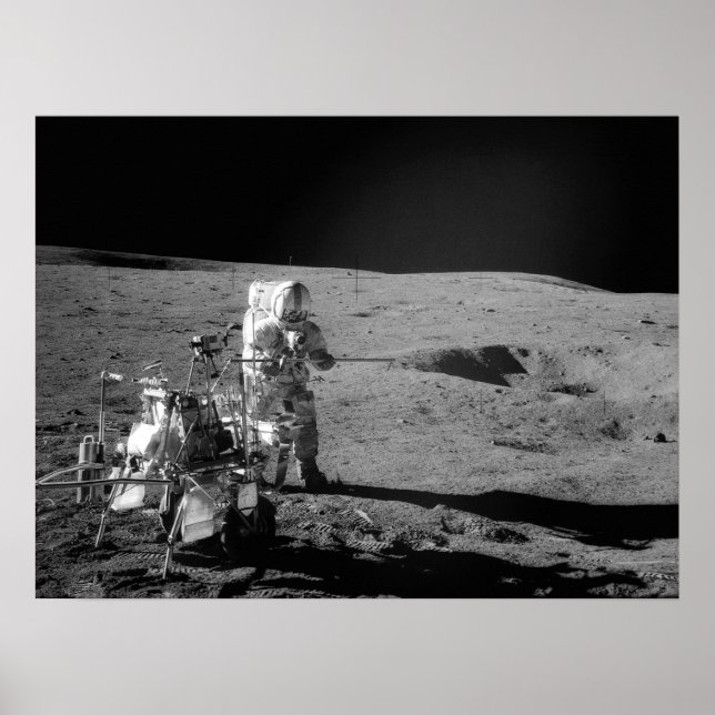 Apollo 14 Astronaut on the Moon Poster (Front)