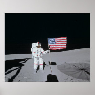 Apollo 14 Astronaut on the Moon Poster