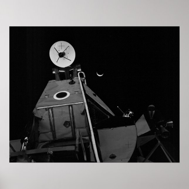 Apollo 14 Lunar Module & Earthrise Poster (Front)