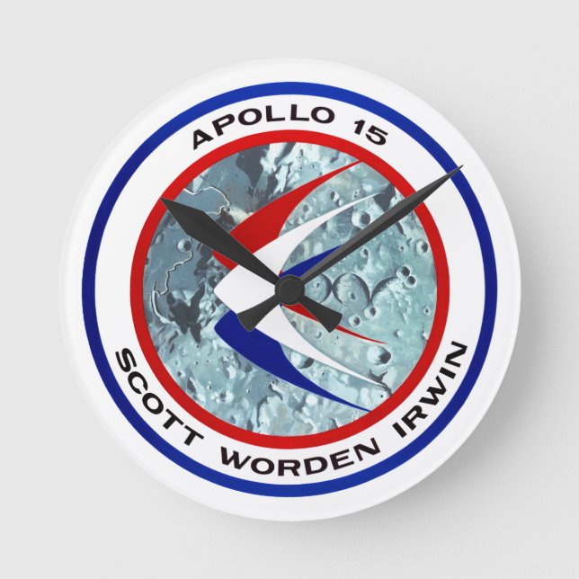 Apollo 15-insignia round clock (Front)