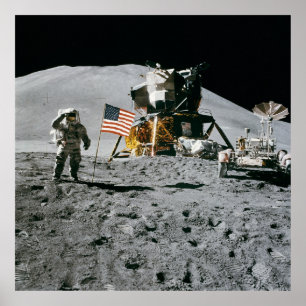 Apollo 15, Man on the Moon. Great historic print. Poster