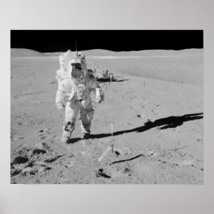 Apollo 16 Astronaut on the Moon Poster