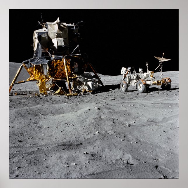 Apollo 16 Lunar Module & Lunar Roving Vehicle Poster (Front)