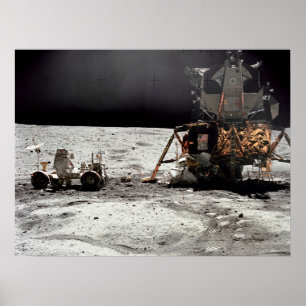 Apollo 16 Lunar Module & Lunar Roving Vehicle Poster