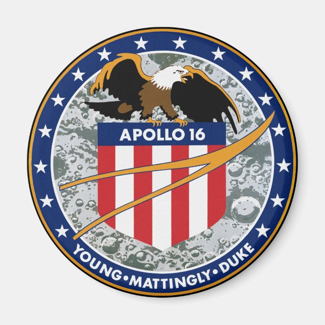 Apollo 16 NASA Mission Patch Logo Magnet (Front)