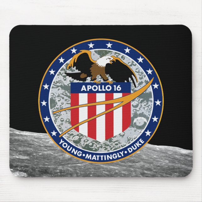 Apollo 16 NASA Mission Patch Logo Mouse Pad (Front)