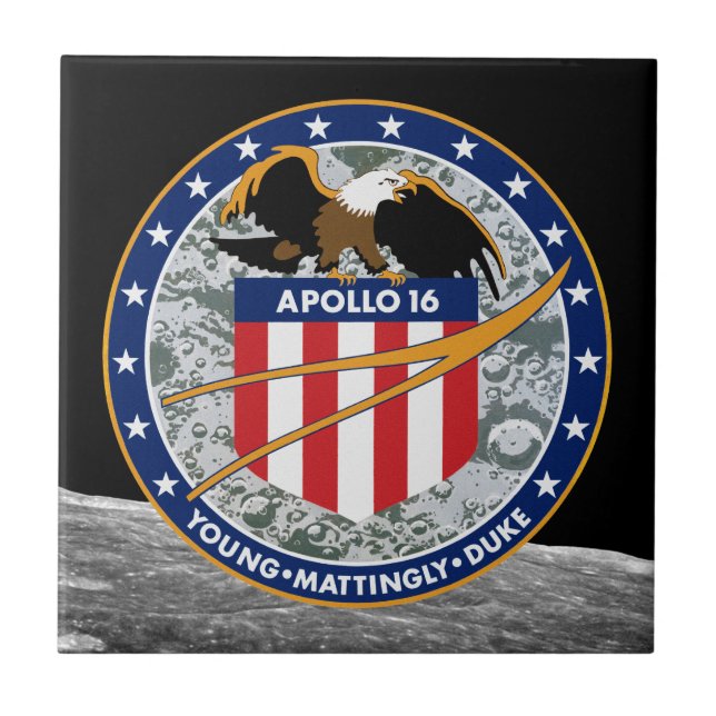 Apollo 16 NASA Mission Patch Logo Tile (Front)