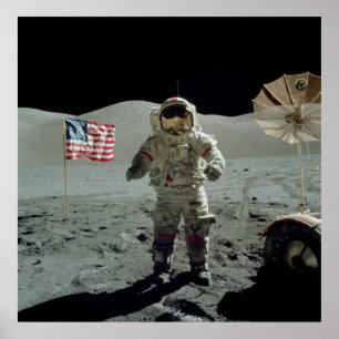 Apollo 17 Astronaut in the Taurus Littrow Valley Poster
