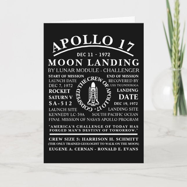 Apollo 17 Detailed Space Voyage Symbol Card (Front)