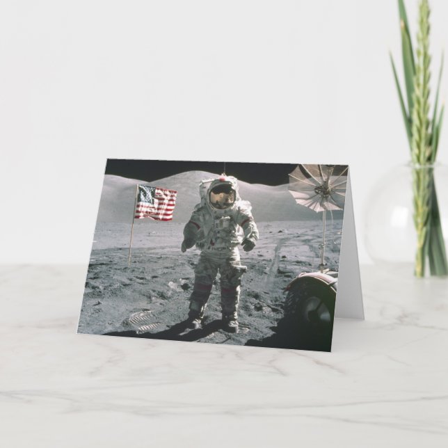 Apollo 17 Last Man on the Moon Note Card (Front)