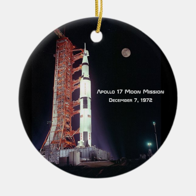 Apollo 17 Moon Mission Ceramic Ornament (Front)