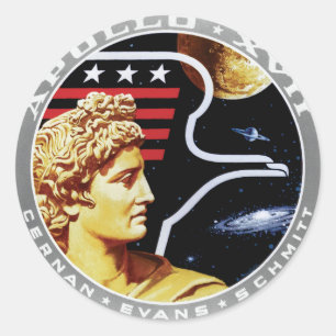 Apollo 17 NASA Mission Patch Logo Classic Round Sticker