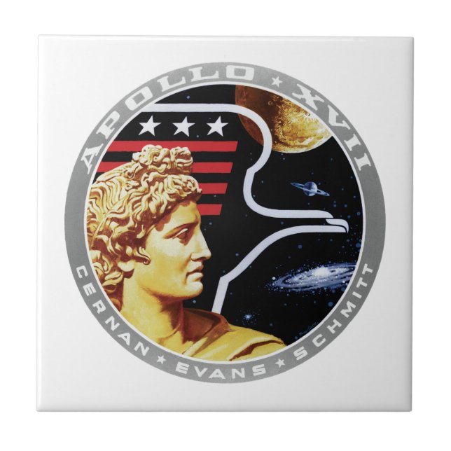 Apollo 17 NASA Mission Patch Logo Tile (Front)