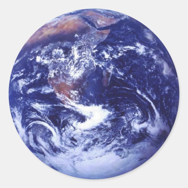 Apollo 17 view of Earth in space Classic Round Sticker (Front)