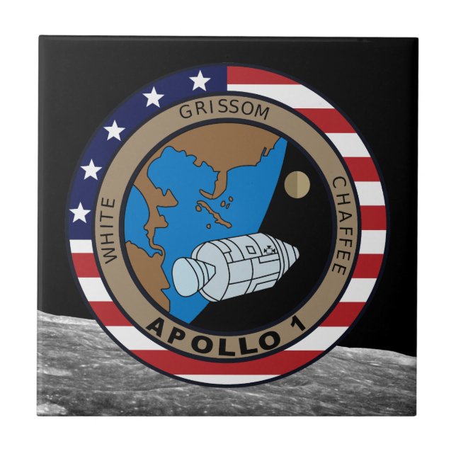 Apollo 1 Mission Patch Logo Ceramic Tile (Front)