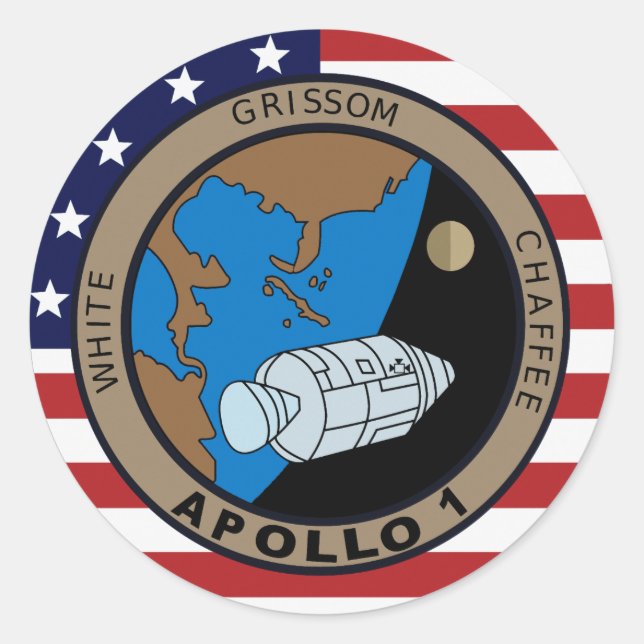 Apollo 1 Mission Patch Logo Classic Round Sticker (Front)