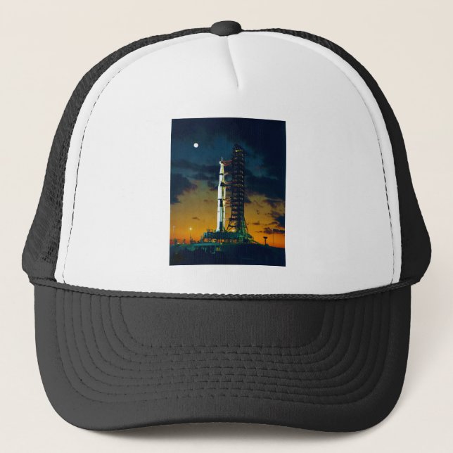 Apollo 4 Saturn V on Pad A Launch Complex 39 Trucker Hat (Front)
