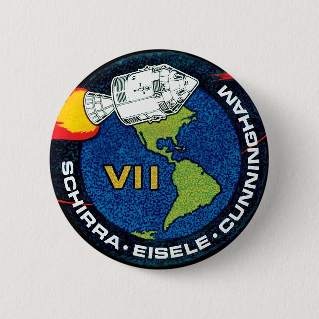 Apollo 7 NASA Mission Patch Logo 6 Cm Round Badge (Front)
