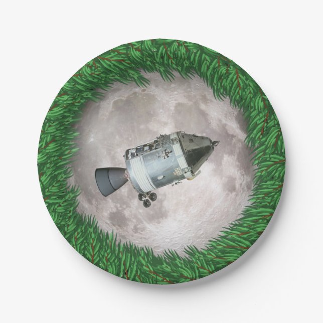 Apollo 8 Christmas Eve Moon Mission Paper Plate (Front)