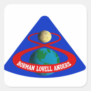 Apollo 8:  First Men To The Moon! Square Sticker