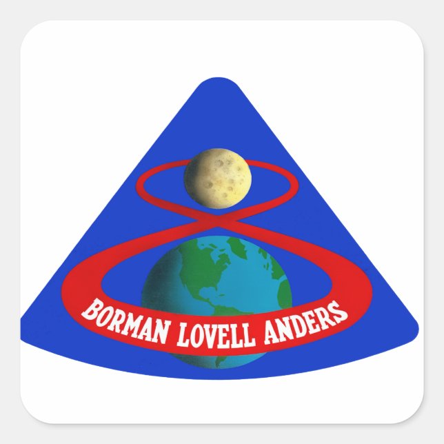 Apollo 8:  First Men To The Moon! Square Sticker (Front)
