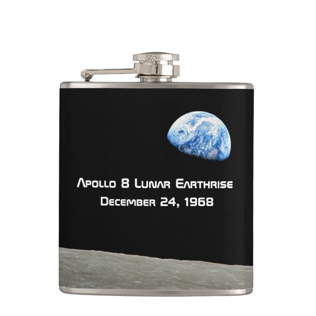 Apollo 8 Lunar Earthrise 50th Anniversary Hip Flask (Front)
