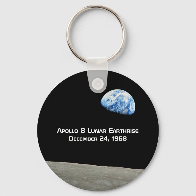 Apollo 8 Lunar Earthrise 50th Anniversary Key Ring (Front)