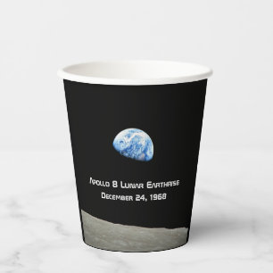 Apollo 8 Lunar Earthrise 50th Anniversary Paper Cups