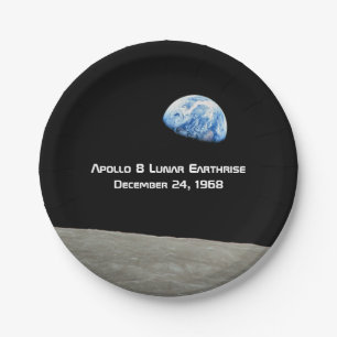 Apollo 8 Lunar Earthrise 50th Anniversary Paper Plate
