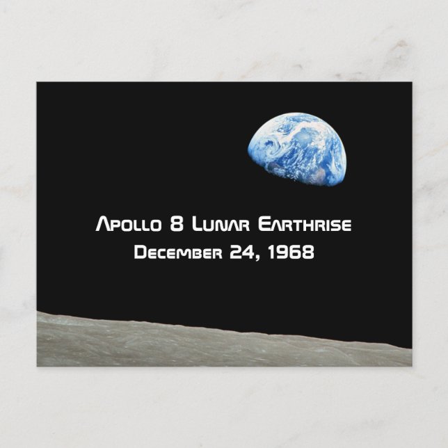 Apollo 8 Lunar Earthrise 50th Anniversary Postcard (Front)