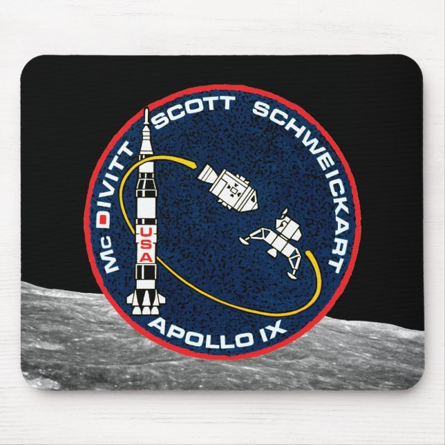 Apollo 9 NASA Mission Patch Logo Mouse Pad (Front)