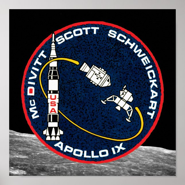 Apollo 9 NASA Mission Patch Logo Poster (Front)