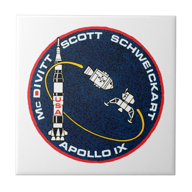Apollo 9 NASA Mission Patch Logo Tile (Front)