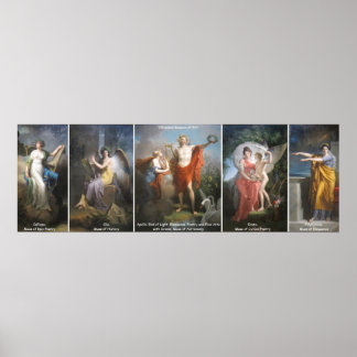 Apollo and the Muses, by Charles Meynier Poster