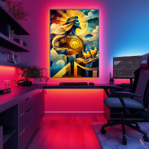 Apollo - Cubist Minimalist Legend - God of the Sun Poster