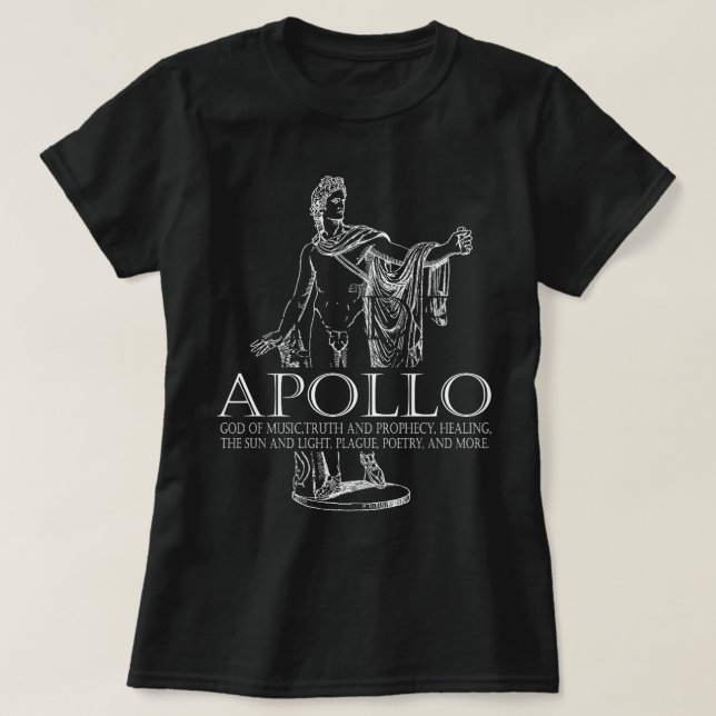 Apollo God Of Music And Sun Greek Mythology  T-Shirt (Design Front)