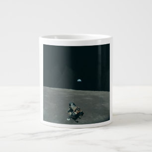 Apollo Lunar Lander and Earthrise Over Moon Large Coffee Mug