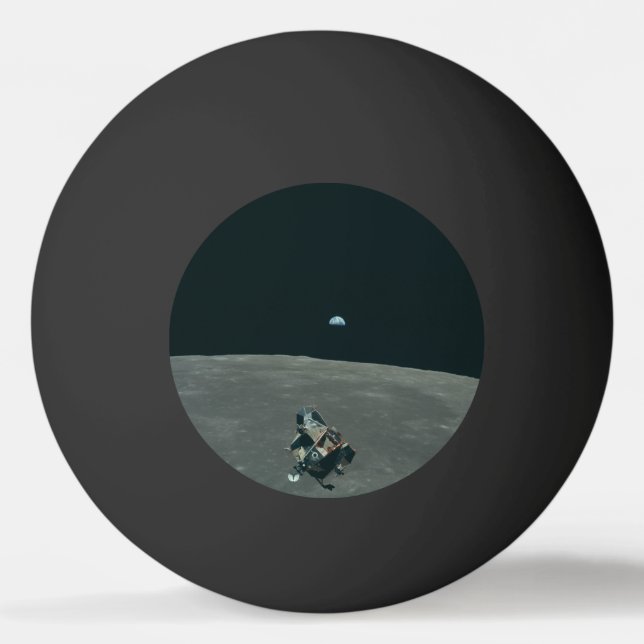 Apollo Lunar Lander and Earthrise Over Moon     Ping Pong Ball (Front)