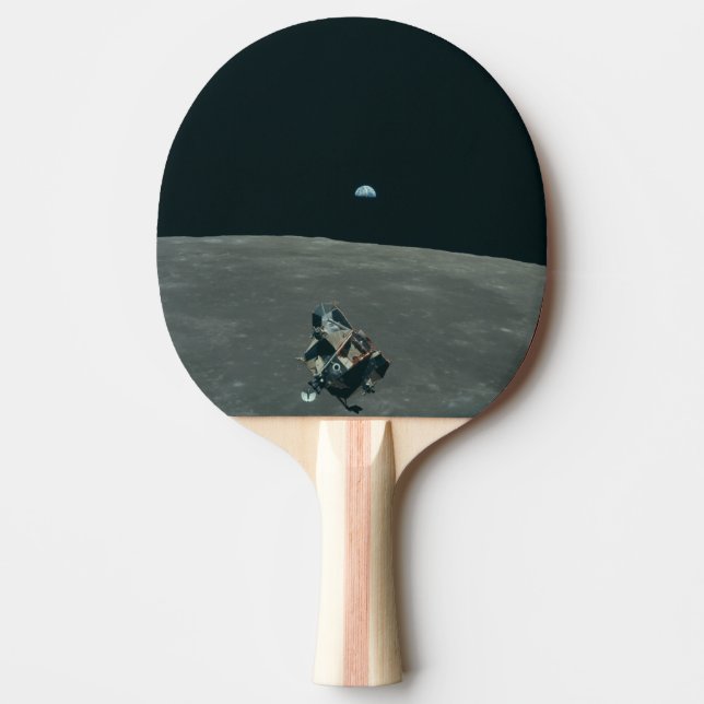 Apollo Lunar Lander and Earthrise Over Moon     Ping Pong Paddle (Front)